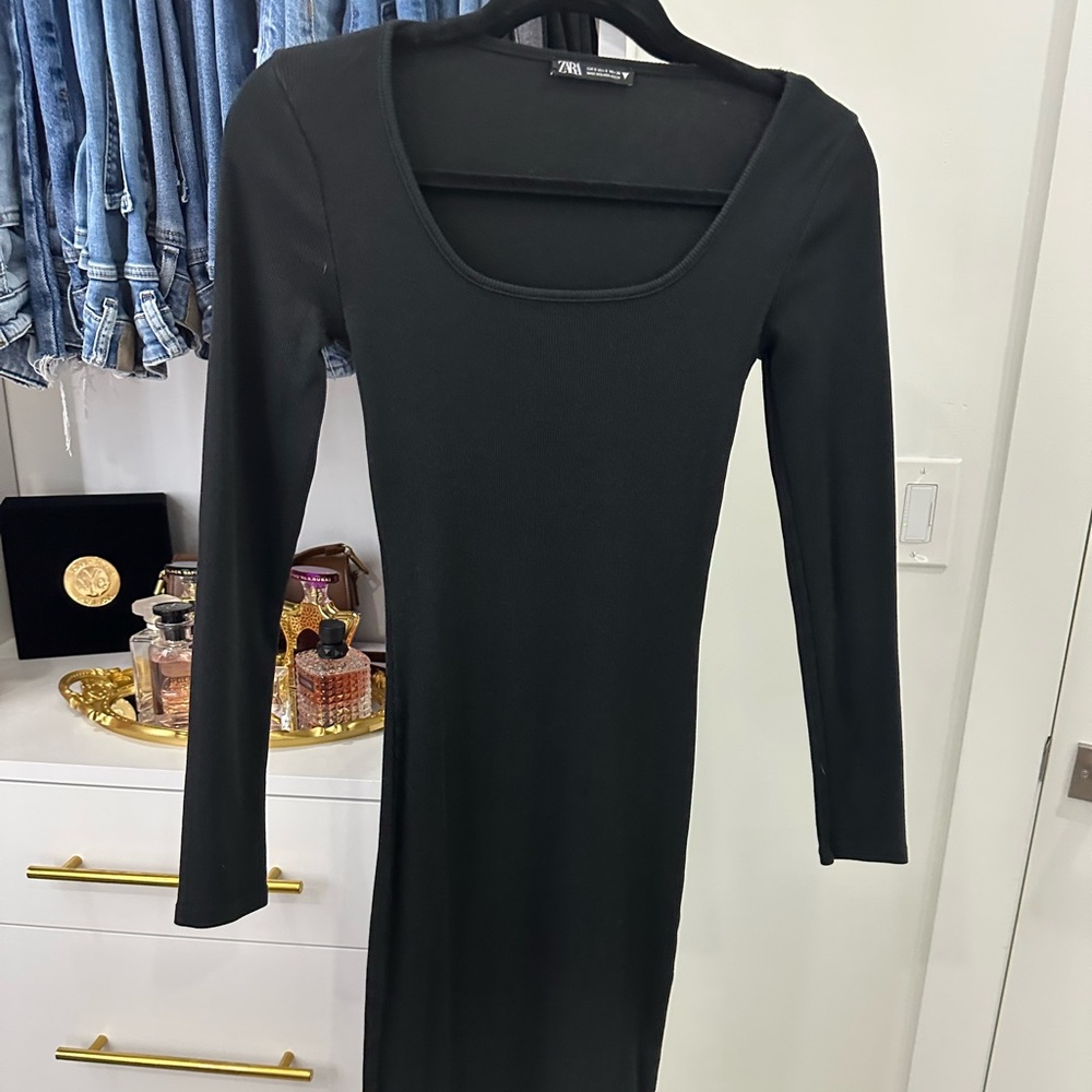 black long sleeve Zara dress
